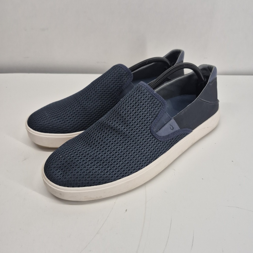 OluKai Lae'ahi Mens Size 12 Blue Depth Shoes Blue Mesh Slip On Sneakers